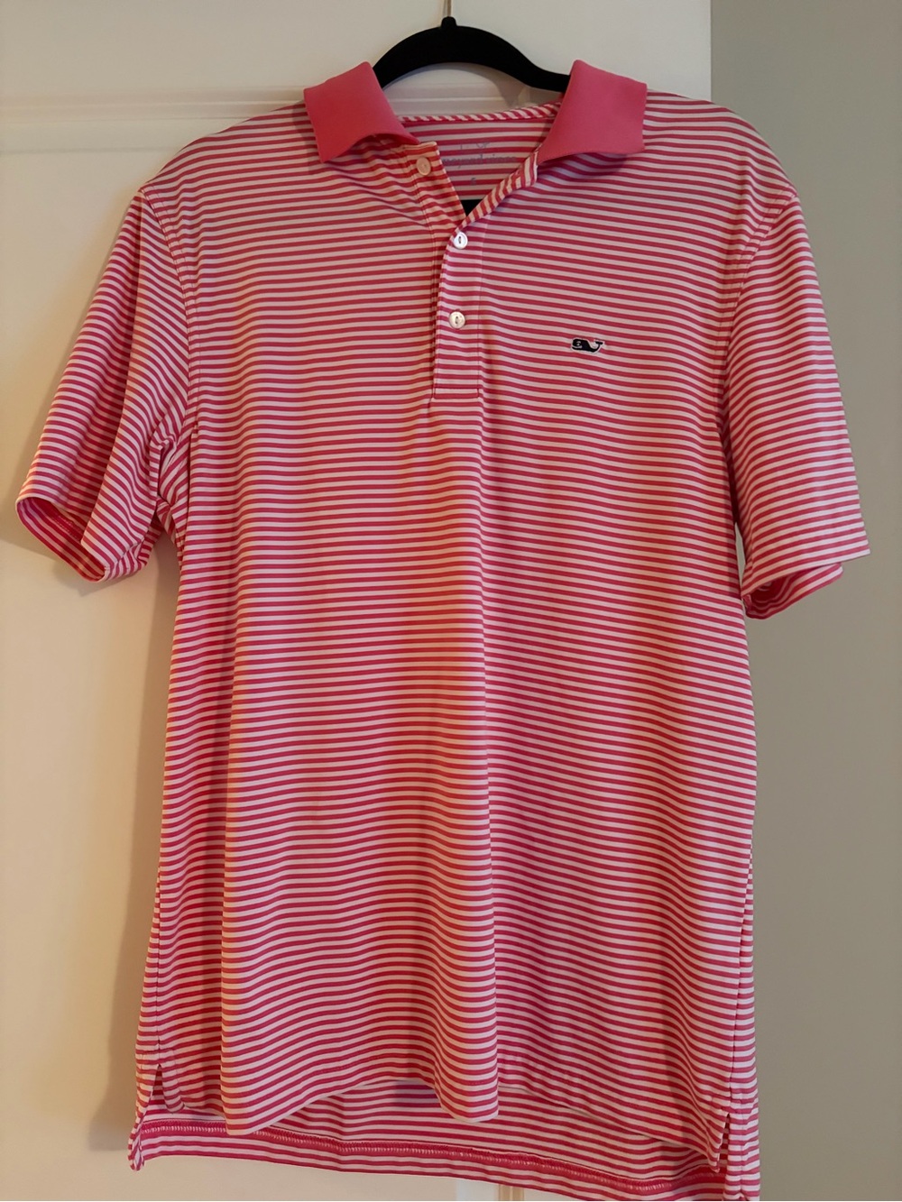 Vineyard Vines Pink and White Striped Polo